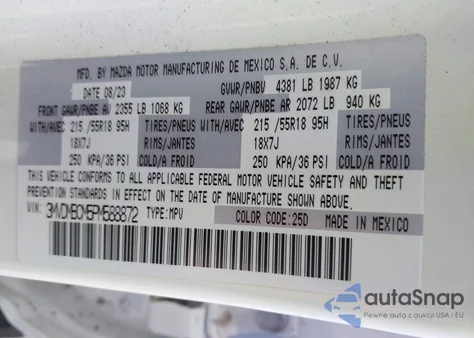 2023 Mazda Cx-30 2.5 S Preferred from USA, damaged, VIN 3MVDMBCM5PM588872